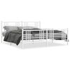 vidaXL sengeramme med sengegavl og fodg&aelig;rde 180x200 cm metal hvid