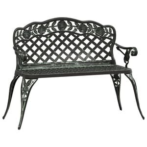 vidaXL haveb&aelig;nk 108 cm st&oslash;bt aluminium gr&oslash;n