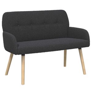 vidaXL 2-personers sofa med ben i massivt tr&aelig; M&oslash;rkegr&aring; Boucl&eacute;