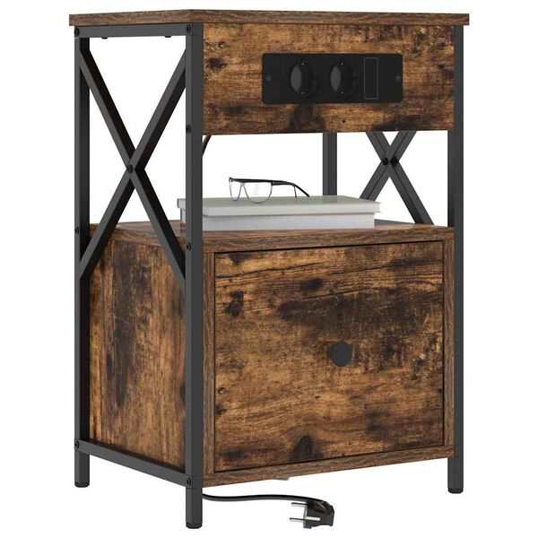 vidaXL Natskab 2 pcs R&oslash;get eg 40 x 31 x 60 cm Konstrueret tr&aelig;