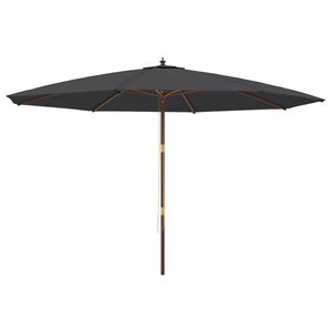 vidaXL haveparasol med tr&aelig;stang 400x273 cm sort