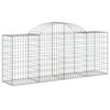 vidaXL buede gabionkurve 2 stk. 200x50x80/100 cm galvaniseret jern