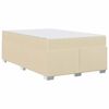 vidaXL Sengestel med madras Creme 120 x 190 cm Stof