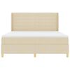 vidaXL Box spring seng med madras Creme 180 x 200 cm Stof