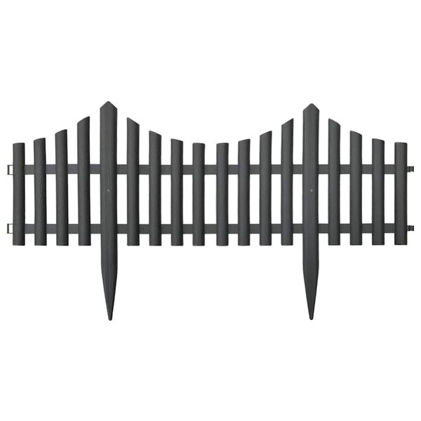 vidaXL bedhegn 17 stk. 10 m PP antracitgr&aring;