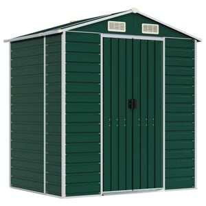 vidaXL haveskur 191x130x198 cm galvaniseret st&aring;l gr&oslash;n