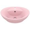 vidaXL luksuri&oslash;s h&aring;ndvask med overl&oslash;b 58,5x39 cm keramik oval mat pink