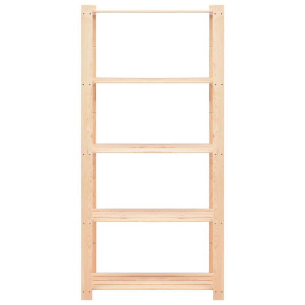 vidaXL reoler 5 stk. 5 hylder 80x38x170 cm massivt fyrretræ 250 kg