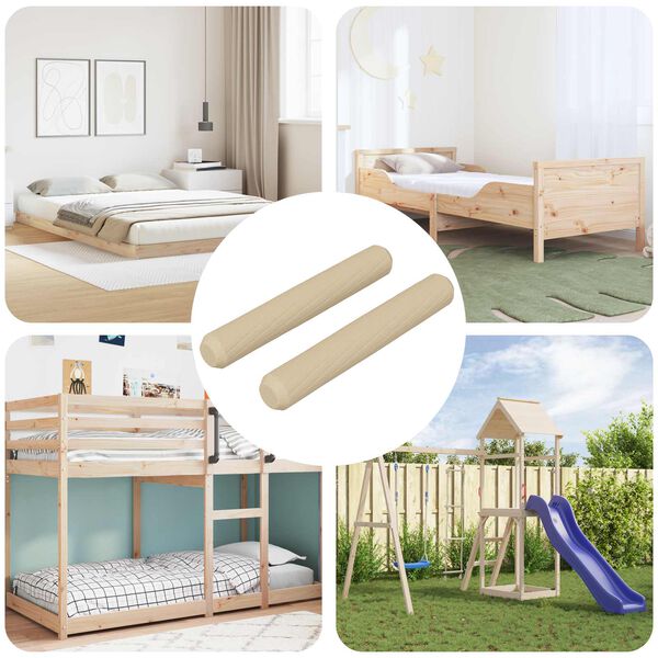 vidaXL Tr&aelig;dowels 2 pcs Brun &Oslash;8 x 50 mm Massivt tr&aelig;