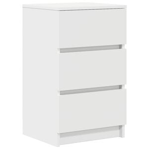 vidaXL sengebord med 3 skuffer 39x35x65 cm hvid