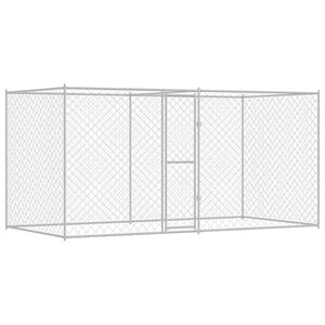 vidaXL Hundebur S&oslash;lv 400 x 200 x 200 cm Galvaniseret st&aring;l