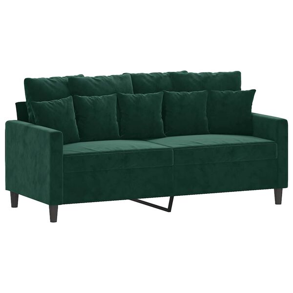 vidaXL 2-personers sofa 140 cm fl&oslash;jl m&oslash;rkegr&oslash;n