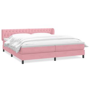 vidaXL kontinentalseng med madrasser 180x210 cm fl&oslash;jl lyser&oslash;d