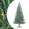 vidaXL Kunstigt Juletr&aelig; Snebelagt med LED Lys Gr&oslash;n og Hvid 240 cm