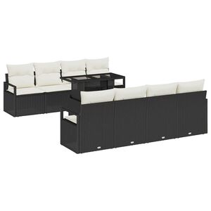 vidaXL Havesofa S&aelig;t 9 stk. 6-Antal s&aelig;der Sort og Cream polyrattan
