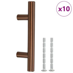 vidaXL skabsh&aring;ndtag 10 stk. 64 mm rustfrit st&aring;l bronzefarvet