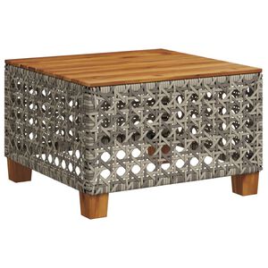 vidaXL havebord 55x55x36 cm polyrattan og akacietr&aelig; gr&aring;