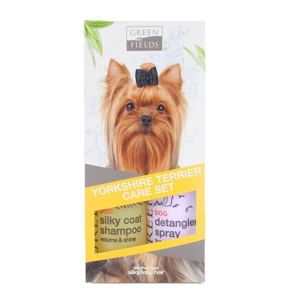 Greenfields s&aelig;t til Yorkshireterrierer hundeshampoo og spray 2x250 ml