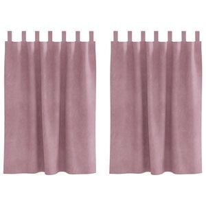 vidaXL M&oslash;rkl&aelig;gningsgardiner 2 stk. M&oslash;rk pink 140 x 140 cm Fl&oslash;jl