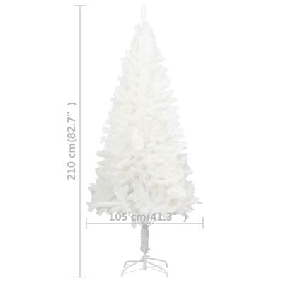 vidaXL kunstigt juletræ med lys 210 cm hvid