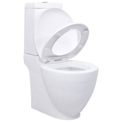 vidaXL keramisk toilet med afløb bagpå hvid