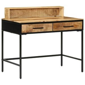 vidaXL Konsolbord Brun 100 x 55 x 89,5 cm Massiv mango tr&aelig; og metal