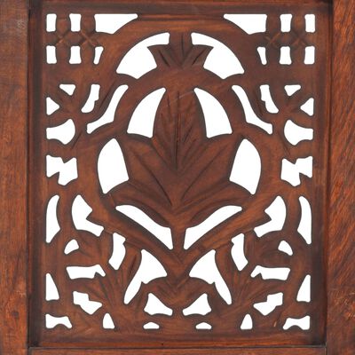 vidaXL 5-panels rumdeler håndskåret 200 x 165 cm massivt mangotræ brun