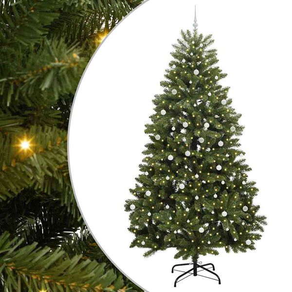 vidaXL Kunstigt juletr&aelig; med 300 LED'er Gr&oslash;n 300 cm PVC og metal