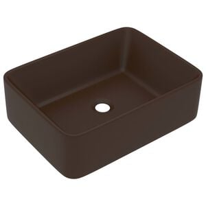 vidaXL luksush&aring;ndvask 41x30x12 cm keramik mat m&oslash;rkebrun