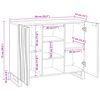 vidaXL Skab Hvid 90 x 33 x 75 cm Massivt mangotr&aelig;