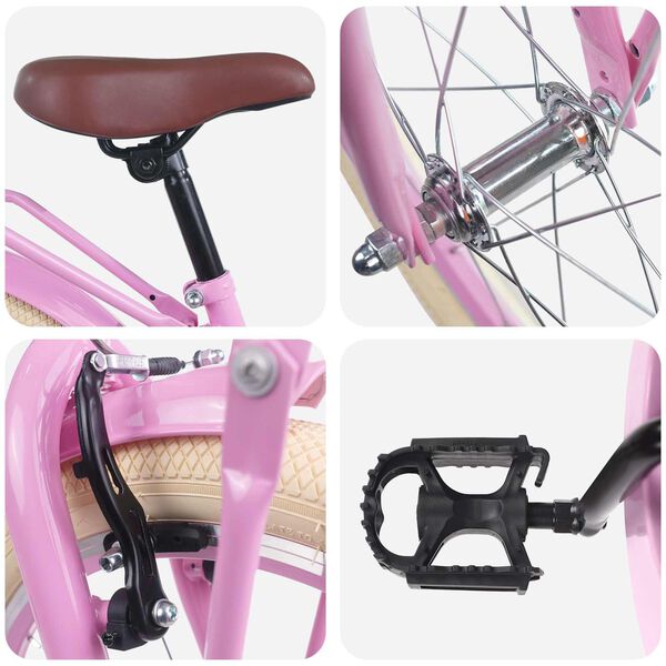 vidaXL B&oslash;rnecykel 20 tommer til b&oslash;rn i alderen 6-11 &aring;r Lys pink