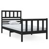 vidaXL sengeramme 75x190 cm Small Single massivt tr&aelig; sort