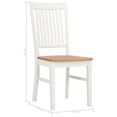 vidaXL spisebordsstole 4 stk. massivt egetræ hvid