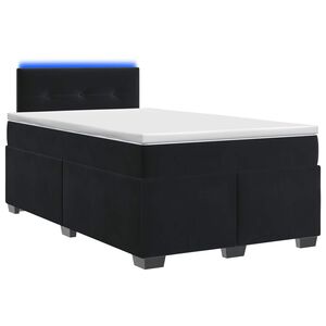 vidaXL Box Spring Seng med Madras og LED Sort 120 x 190 cm Velour