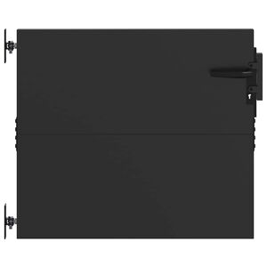 vidaXL Haveport med l&aring;s Sort 85 x 100 cm Pulverlakeret St&aring;l