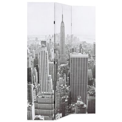 vidaXL foldbar rumdeler 120x170 cm New York by Day sort og hvid