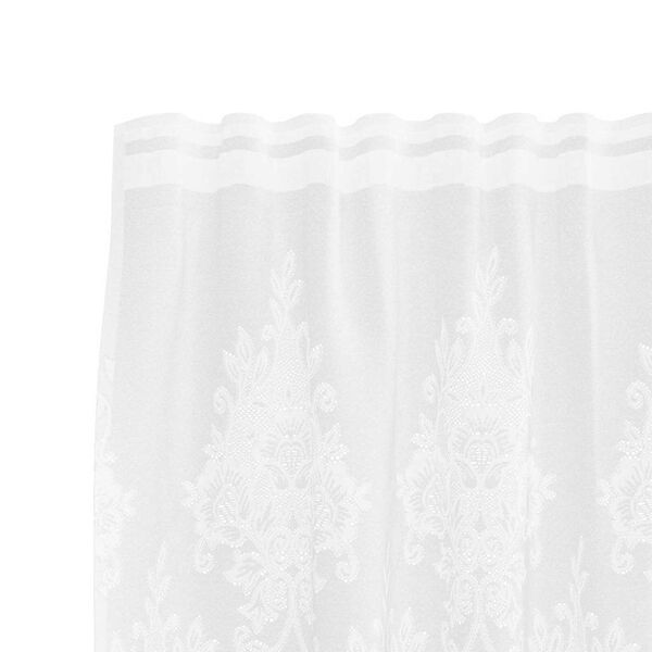vidaXL Lace Gardin med gardiner Blomstret Hvid 260 x 150 cm Polyester