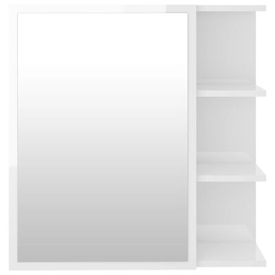 vidaXL badeværelsesskab spejl 62,5x20,5x64 cm spånplade hvid højglans