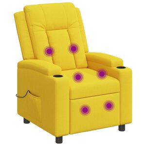 vidaXL Massagel&aelig;nestol Lys Gul 75 x 95 x 100 cm Stof
