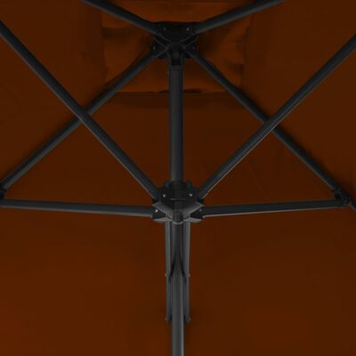 vidaXL parasol med stålstang 300x230 cm terrakottafarvet