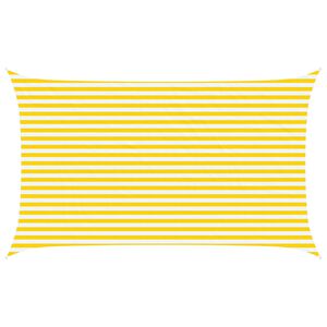 vidaXL Solskygge sejl Gul og Hvid 5 x 3 m 100% polyester Oxford