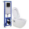 vidaXL v&aelig;gh&aelig;ngt toilet med skjult cisterne keramisk