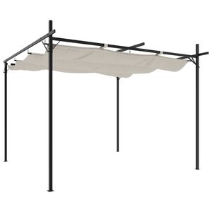 vidaXL pergola med sammenrulleligt tag 295x292x230 cm cremefarvet