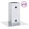 vidaXL stolpef&oslash;dder firkantet 12 stk. 61x61 mm galvaniseret st&aring;l