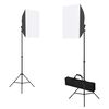 vidaXL fotostudiesæt med softbox-lamper + baggrund og reflektor