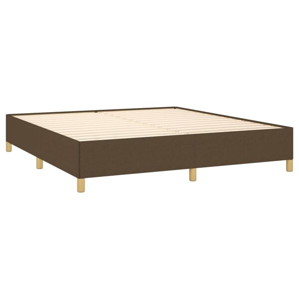 vidaXL Boxspring sengeramme 160x200 cm stof m&oslash;rkebrun