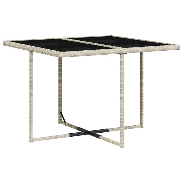 vidaXL spisebordss&aelig;t til haven 5 dele med hynder polyrattan lysegr&aring;