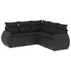 vidaXL sofas&aelig;t til haven 5 dele med hynder polyrattan sort