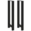 vidaXL barbordsben sort 2 stk. 40x(110-111) cm st&aring;l
