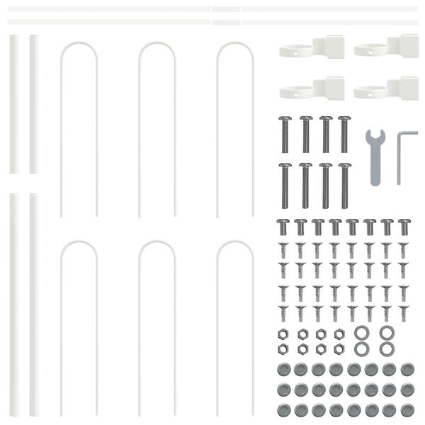 vidaXL Havehegn Hvid 1.7 x 1.2 m Pulverlakeret St&aring;l